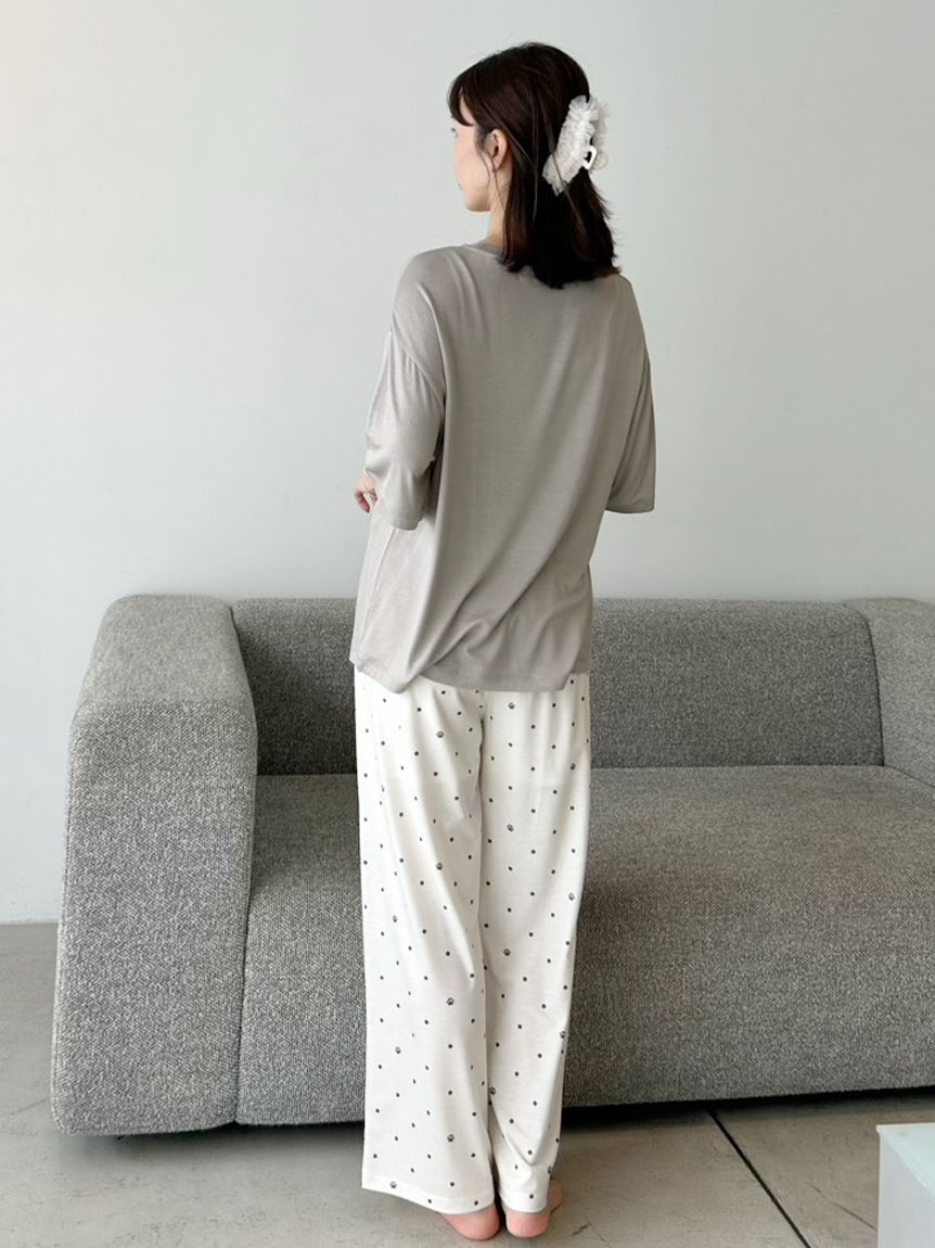 SNIDEL HOME「肉球ドット柄カットロングパンツ」|ルームウェア|