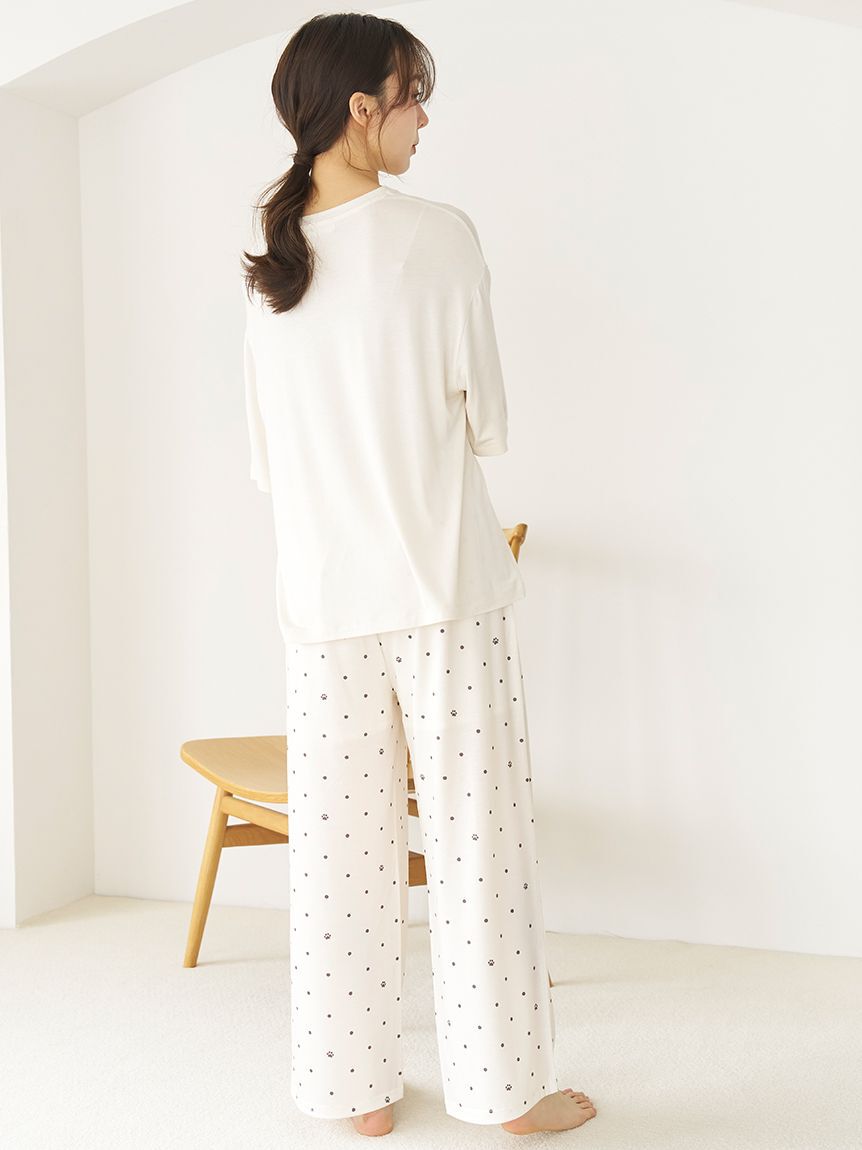 SNIDEL HOME「肉球ドット柄カットロングパンツ」|ルームウェア|