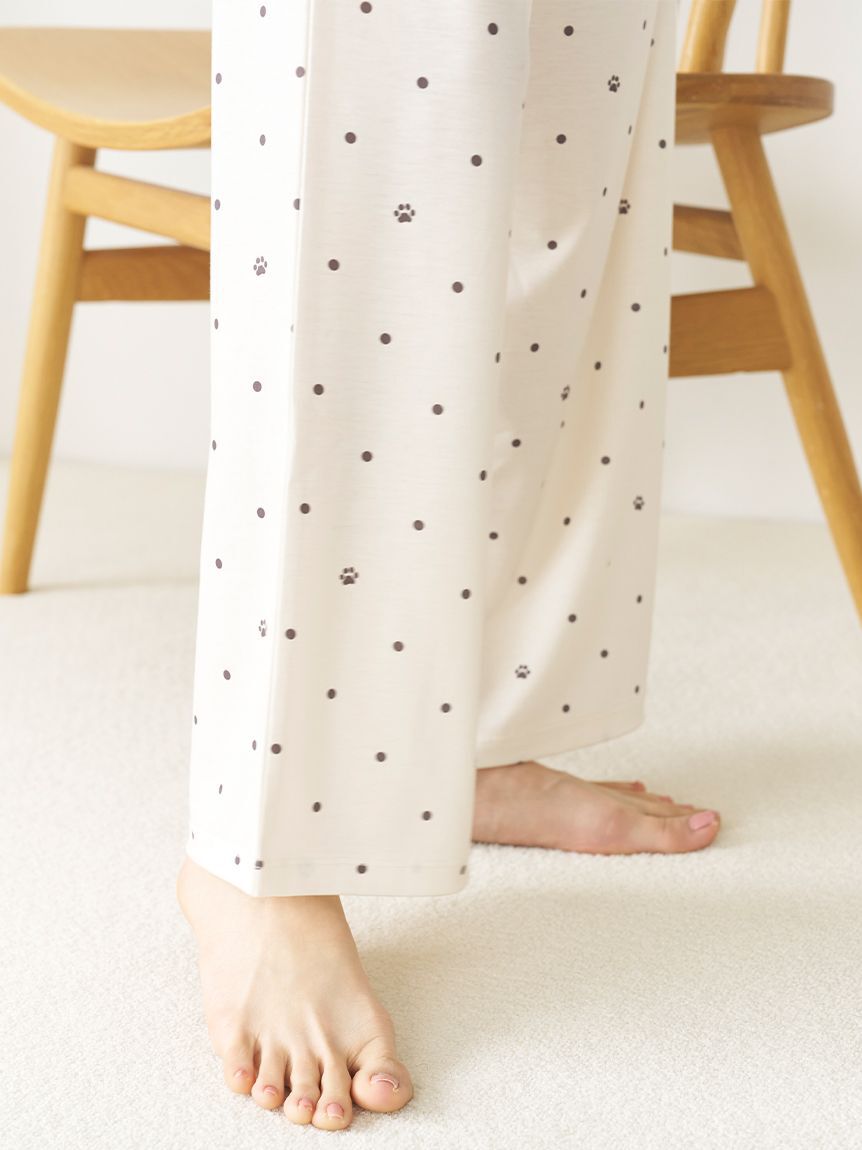 SNIDEL HOME「肉球ドット柄カットロングパンツ」|ルームウェア|