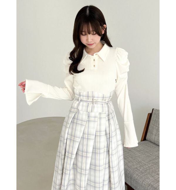dazzlin「【追加生産分/新色あり】シャツカラーコルセットタックワンピース」|ワンピース|