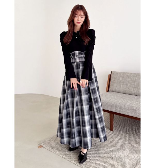 dazzlin「【追加生産分/新色あり】シャツカラーコルセットタックワンピース」|ワンピース|