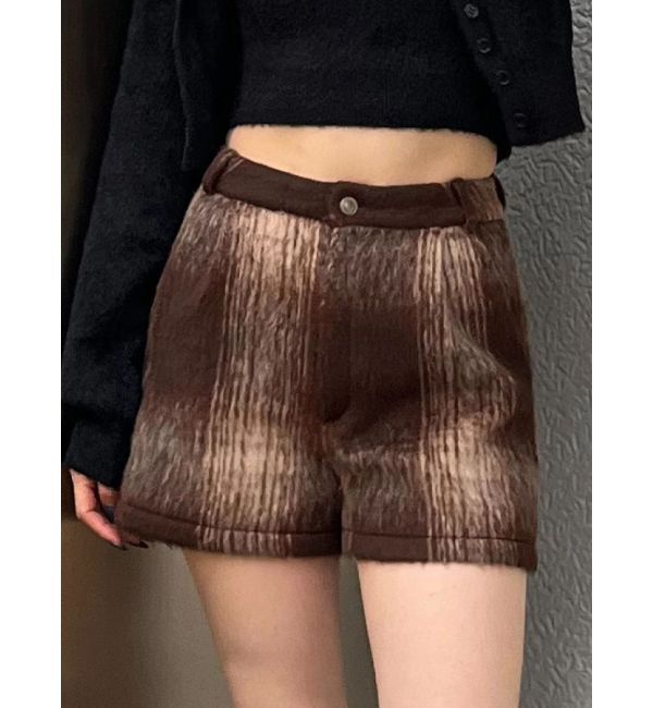 EMODA「タックシャギーショートパンツ」|その他|ブラウン