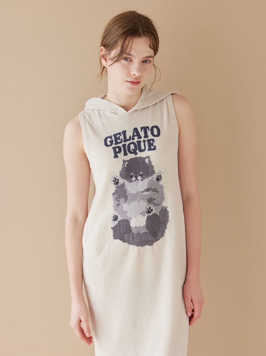 gelato pique「【ONLINE限定】ドッグジャガードフード付きワンピース」|ルームウェア|