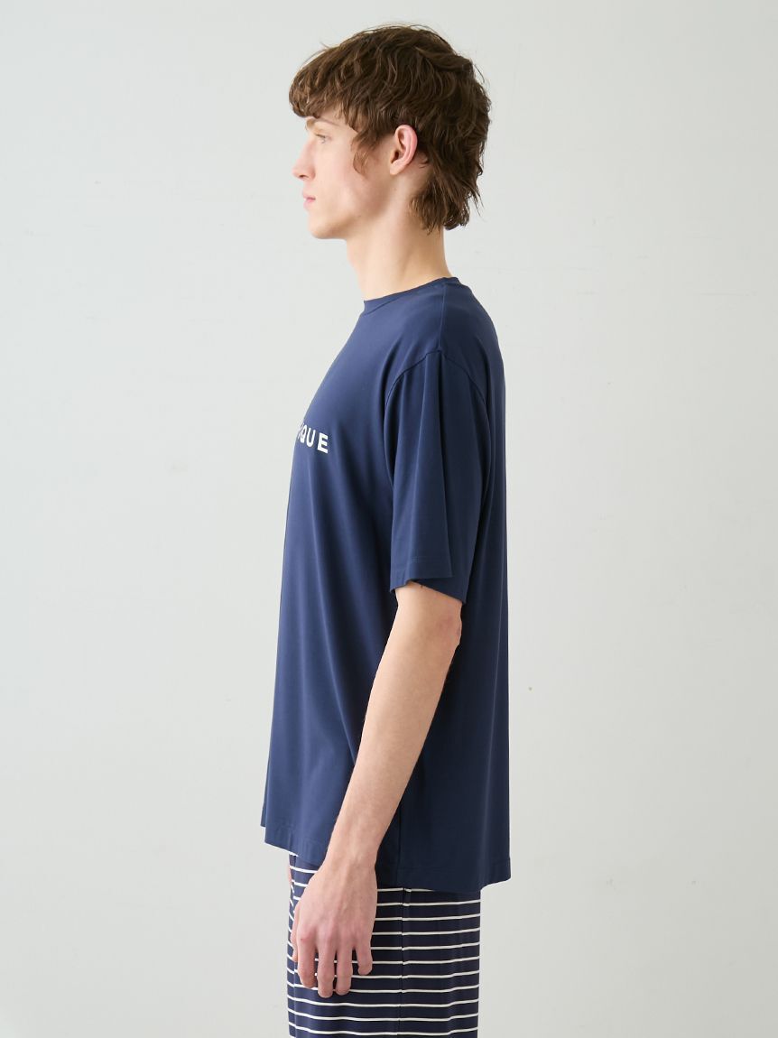 GELATO PIQUE HOMME「【HOMME】レーヨンロゴTシャツ&ボーダーハーフパンツセット」|ルームウェア|