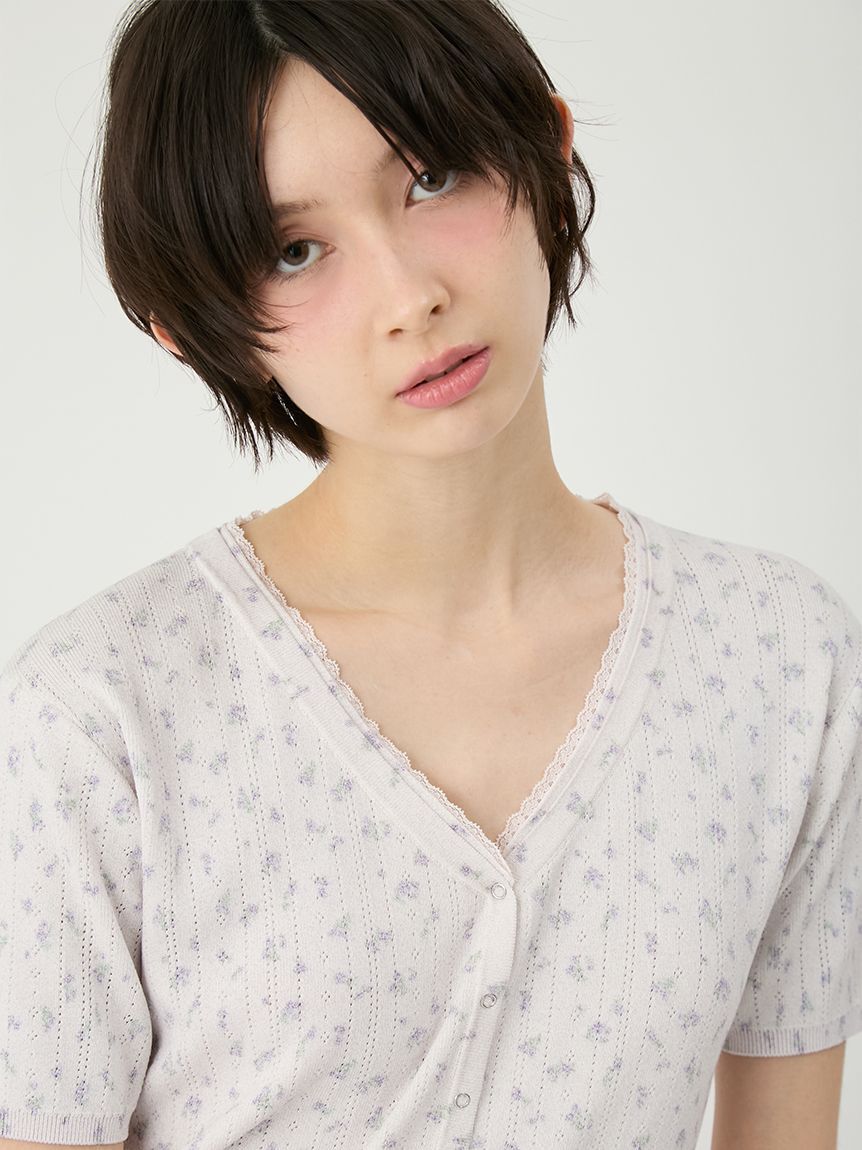 LILY BROWN「ニットレースロンパース」|ワンピース|