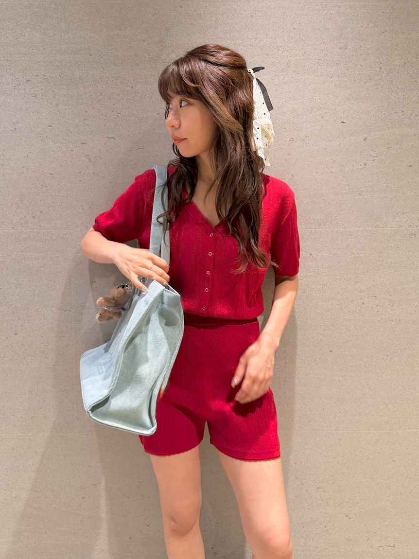 LILY BROWN「ニットレースロンパース」|ワンピース|