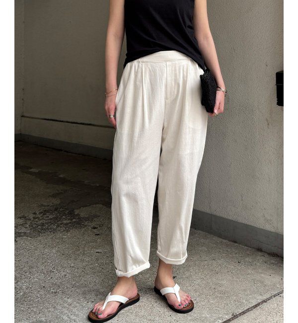 Lbc with Life「コットンゆるテーパードパンツ」|その他|オフホワイト