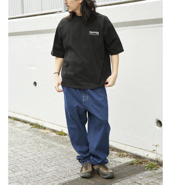 VENCE share style「THRASHER スラッシャー ワンポイント刺繍Tシャツ」|Tシャツ・カットソー|