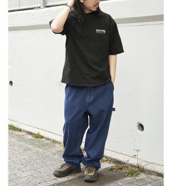 VENCE share style「THRASHER スラッシャー ワンポイント刺繍Tシャツ」|Tシャツ・カットソー|