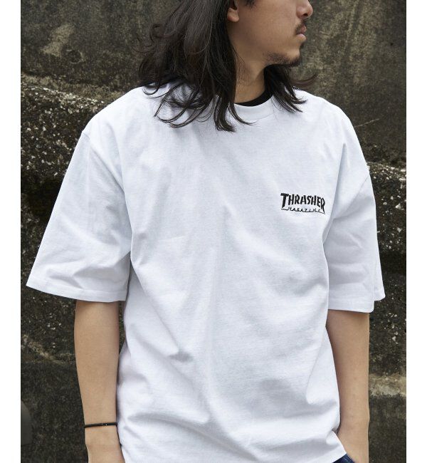 VENCE share style「THRASHER スラッシャー ワンポイント刺繍Tシャツ」|Tシャツ・カットソー|