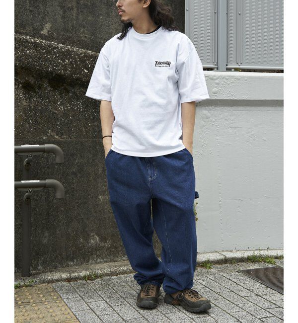 VENCE share style「THRASHER スラッシャー ワンポイント刺繍Tシャツ」|Tシャツ・カットソー|