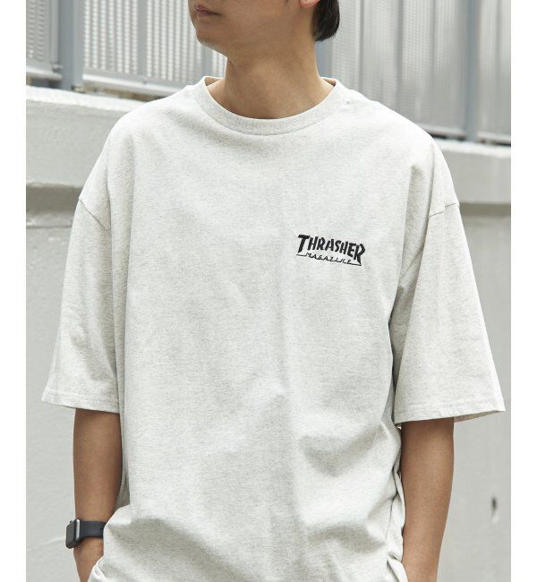 VENCE share style「THRASHER スラッシャー ワンポイント刺繍Tシャツ」|Tシャツ・カットソー|