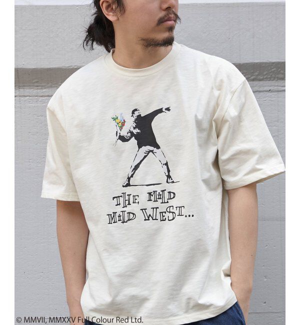 VENCE share style「【接触冷感】Banksy バンクシー  Love is in the Air プリントT」|Tシャツ・カットソー|