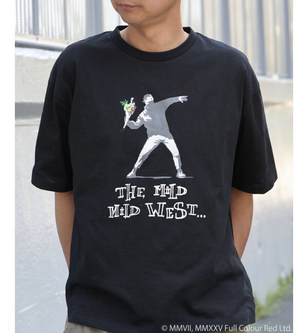 VENCE share style「【接触冷感】Banksy バンクシー  Love is in the Air プリントT」|Tシャツ・カットソー|