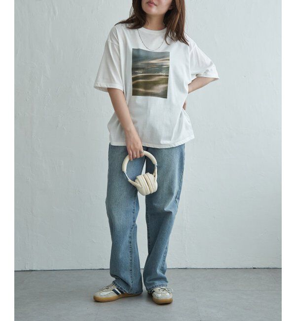 VENCE share style「【接触冷感／UVカット】MarbleプリントTシャツ」|Tシャツ・カットソー|