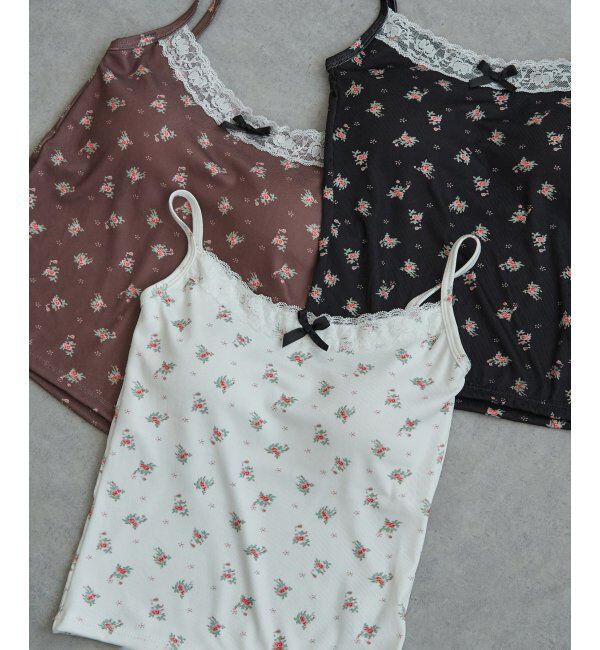 VENCE share style「【接触冷感】小花柄レースブラトップ」|タンクトップ|