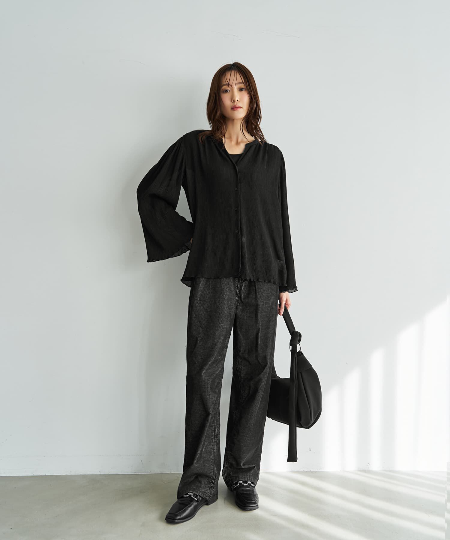 STYLE DELI「シャーリングシフォン楊柳風ブラウス」|シャツ・ブラウス|