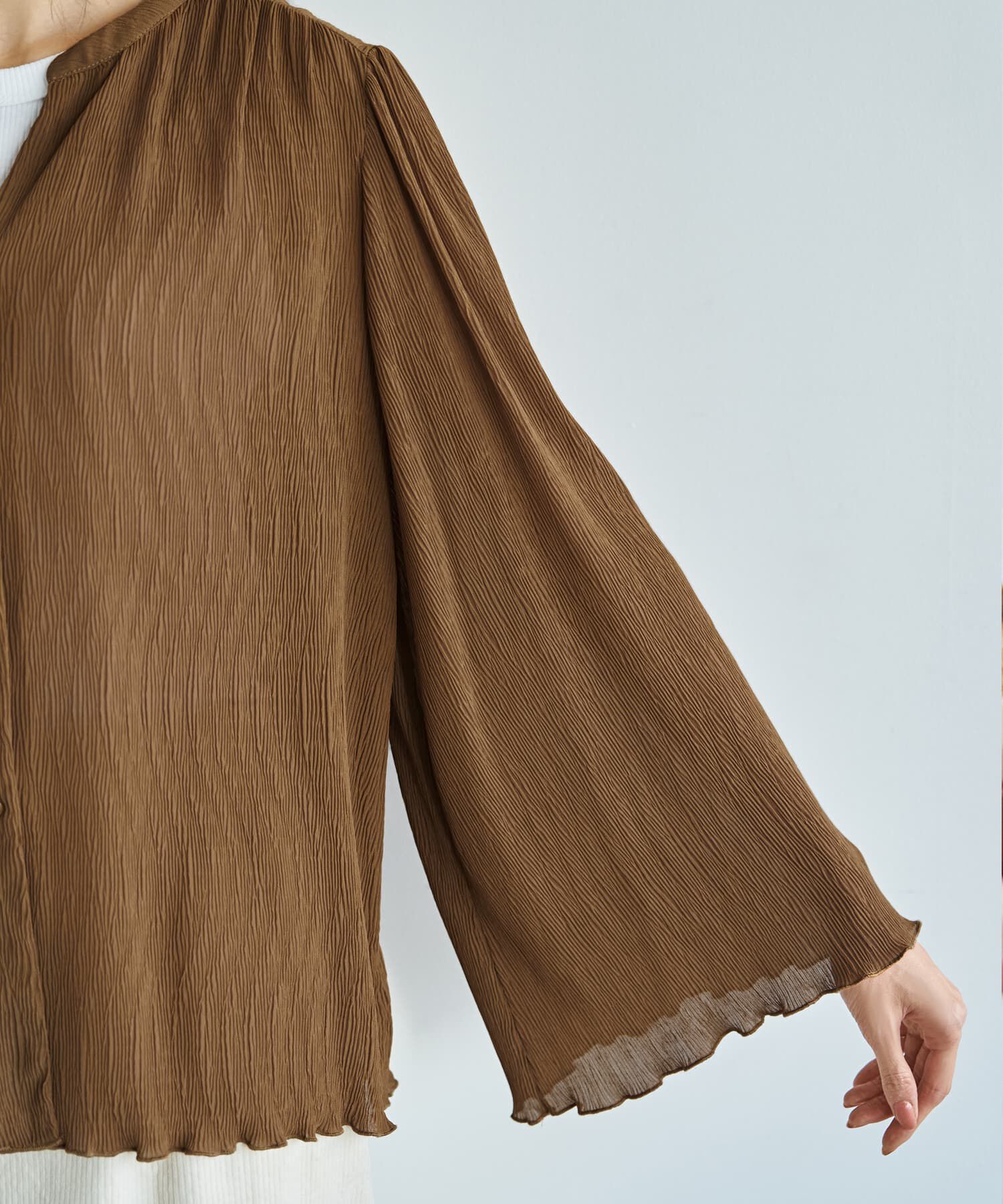 STYLE DELI「シャーリングシフォン楊柳風ブラウス」|シャツ・ブラウス|