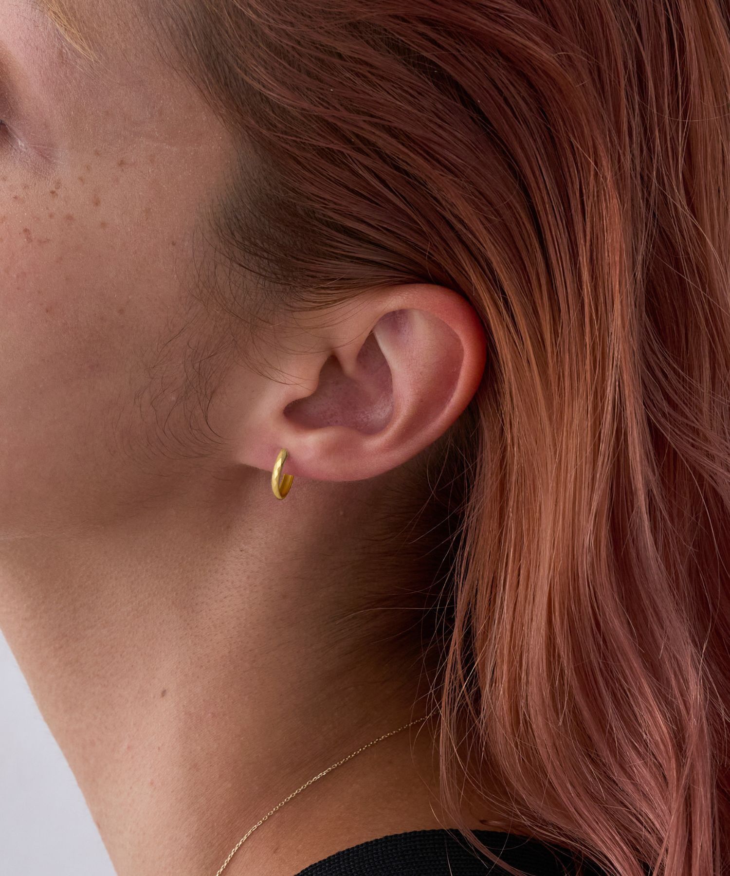 JUPITER「【K10】ダイヤモンドカットフープピアス　マットゴールド」|ピアス|
