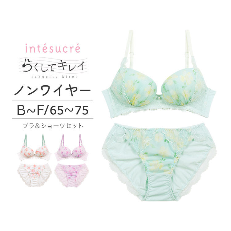 intesucre「アンテシュクレ らくしてキレイ ノンワイヤー ブラセット B-F/65-75 IBN358」|インナー|