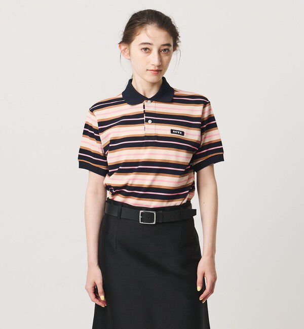 UNITED ARROWS「【別注】＜Scye ＞ボーダー ポロシャツ ‐united LOVE project 2026」|Tシャツ・カットソー|NAVY