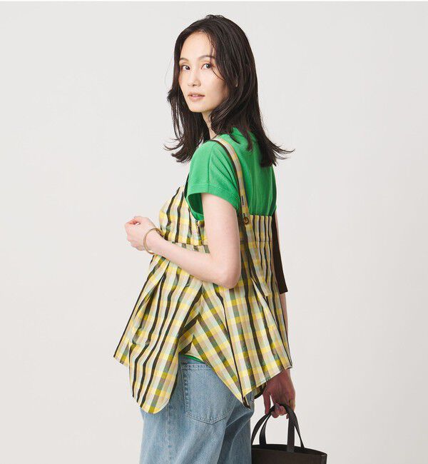 UNITED ARROWS「カラー ギンガムチェック キャミソール ‐ウォッシャブル‐」|キャミソール|YELLOW