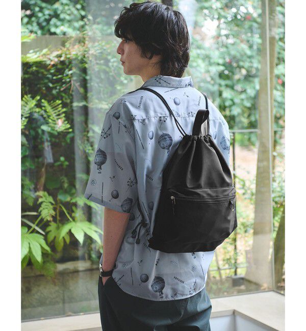 UNITED ARROWS green label relaxing「【WEB限定】マット リップストップ ナップサック バッグ -撥水-」|リュック|BLACK