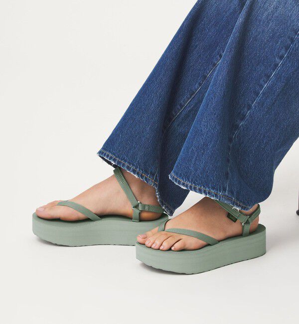 UNITED ARROWS green label relaxing「＜TEVA＞フラットフォーム サンダル スリム」|サンダル|LIME