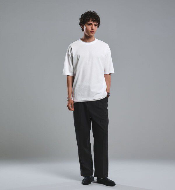 UNITED ARROWS green label relaxing「ピケ フェイクレイヤード クルーネック 半袖 Ｔシャツ」|Tシャツ・カットソー|