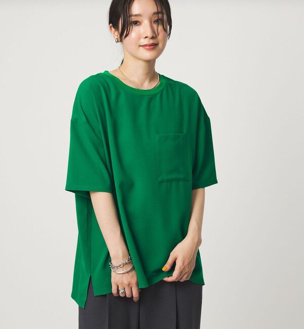 UNITED ARROWS green label relaxing「【WEB限定】＜at ease＞ジョーゼット カットソー 吸水速乾」|Tシャツ・カットソー|