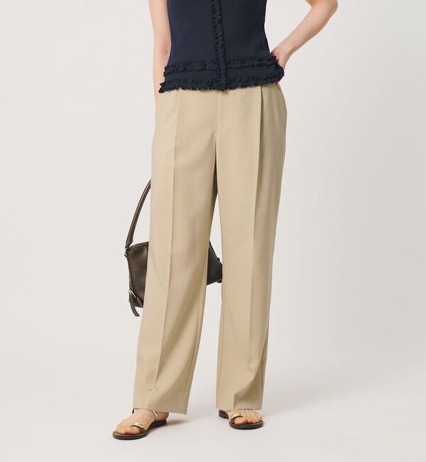 BEAUTY&YOUTH UNITED ARROWS「【WEB限定 Wardrobe DAILY MINIMAL】メランジ タックストレートパンツ ウォッシャブル」|スラックス|