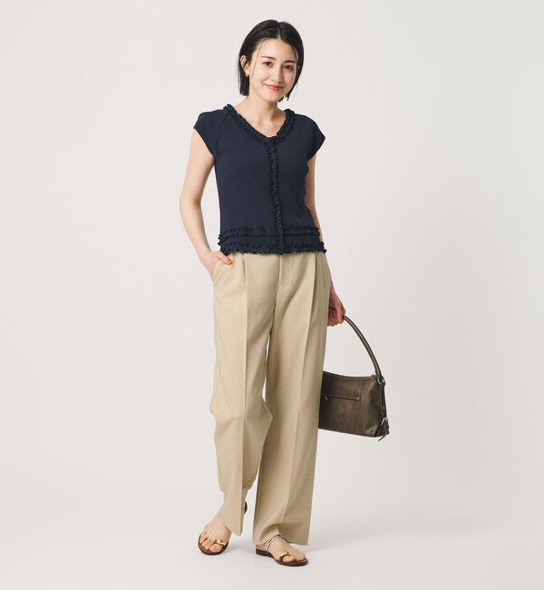 BEAUTY&YOUTH UNITED ARROWS「【WEB限定 Wardrobe DAILY MINIMAL】メランジ タックストレートパンツ ウォッシャブル」|スラックス|