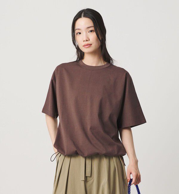 BEAUTY&YOUTH UNITED ARROWS「ヘム ドローストリング 5分袖 Tシャツ」|Tシャツ・カットソー|DK.BROWN