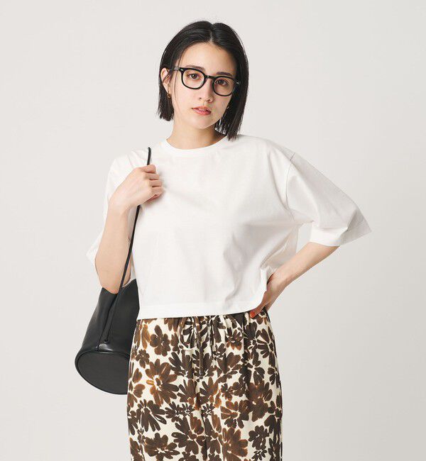 BEAUTY&YOUTH UNITED ARROWS「コットンポリエステル クロップド Tシャツ」|Tシャツ・カットソー|WHITE