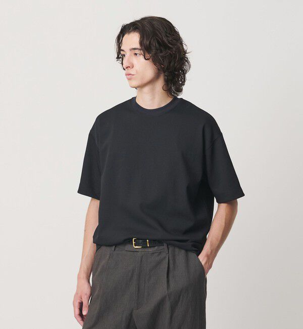 BEAUTY&YOUTH UNITED ARROWS「Air Dobby ワイドテーパード クルーネック Tシャツ ヨコストレッチ 吸水速乾 ウォッシャブル」|Tシャツ・カットソー|