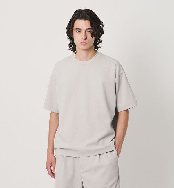 BEAUTY&YOUTH UNITED ARROWS「Air Dobby ワイドテーパード クルーネック Tシャツ ヨコストレッチ 吸水速乾 ウォッシャブル」|Tシャツ・カットソー|