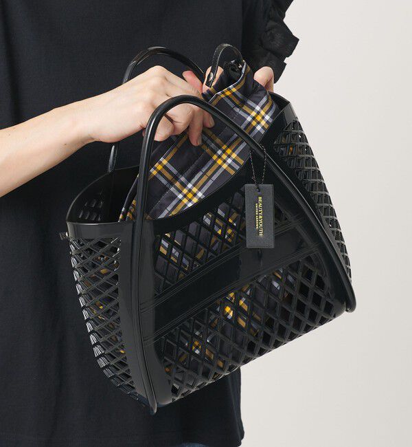 BEAUTY&YOUTH UNITED ARROWS「PVC ダイヤモンドカット トートバッグ」|トートバッグ|BLACK
