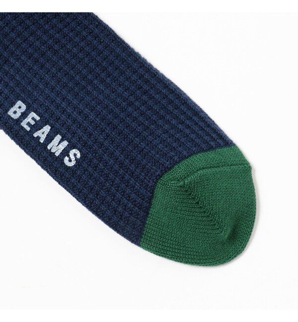 BEAMS「2トーン ワッフル ミドル ソックス」|ソックス|
