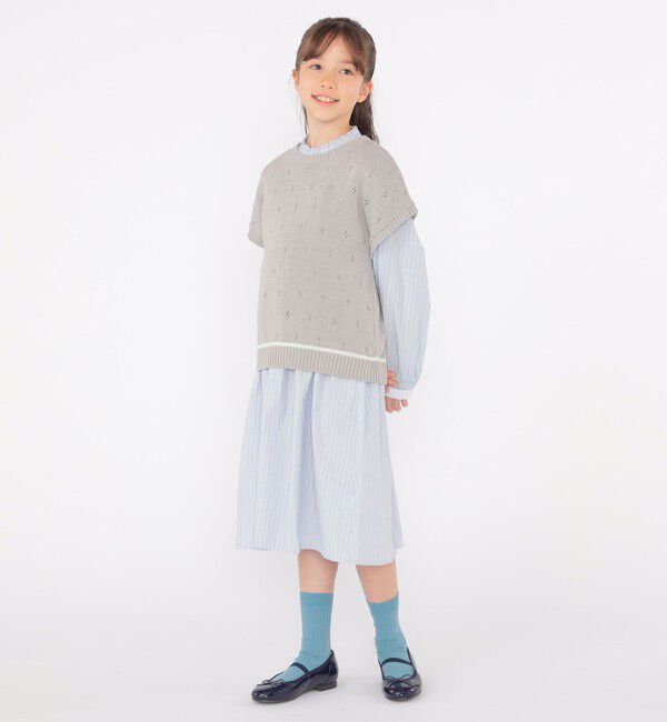SHIPS KIDS「SHIPS KIDS:140～150cm / フリル シャツ ワンピース」|ワンピース|
