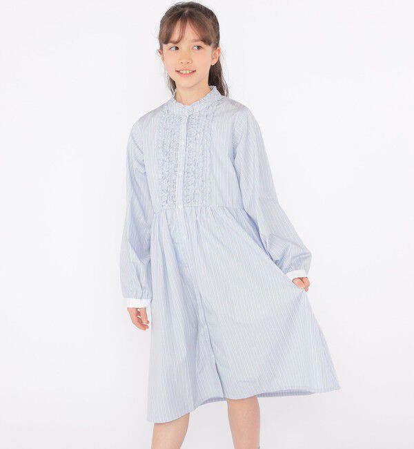 SHIPS KIDS「SHIPS KIDS:140～150cm / フリル シャツ ワンピース」|ワンピース|