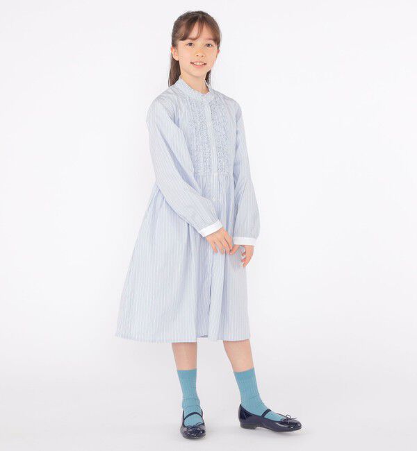 SHIPS KIDS「SHIPS KIDS:140～150cm / フリル シャツ ワンピース」|ワンピース|