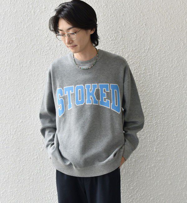 SHIPS any「【WEB限定】SHIPS any: 〈手洗い可能〉スウェット ライク カレッジ ロゴ クルーネック ニット◇」|スウェット・ジャージ|