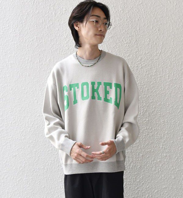 SHIPS any「【WEB限定】SHIPS any: 〈手洗い可能〉スウェット ライク カレッジ ロゴ クルーネック ニット◇」|スウェット・ジャージ|