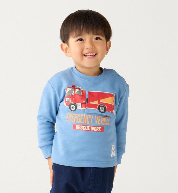 SHIPS Colors 「SHIPS Colors: 80～130cm / エマージェンシー ビハイクル(消防車) スウェット」|スウェット・ジャージ|ブルー