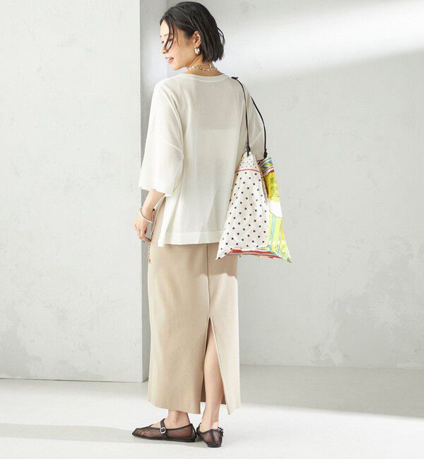SHIPS for women「〈手洗い可能〉18G コットン ナイロン ワイド スリーブ プルオーバー」|ニット・セーター|