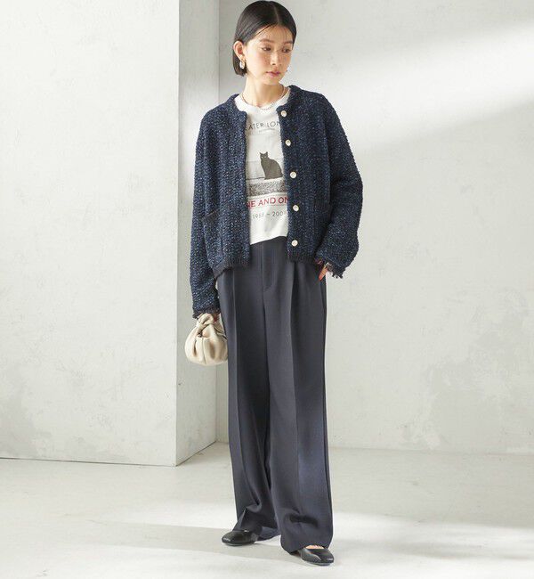 SHIPS for women「【SHIPS別注】Odub: フォト プリント クロップド ロングスリーブ TEE」|Tシャツ・カットソー|