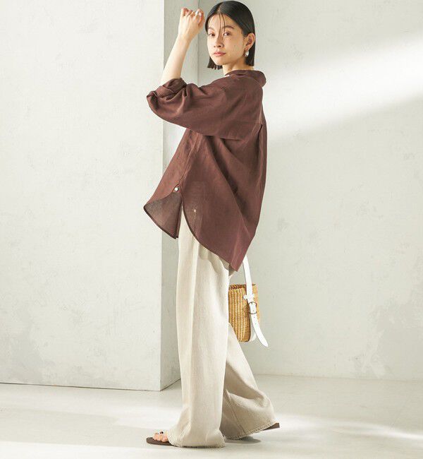 SHIPS for women「【実力派ベーシック】〈手洗い可能〉IMPERIAL LINEN 混 オーバー サイズ シャツ」|シャツ・ブラウス|