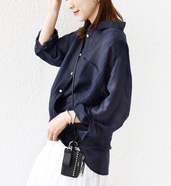 SHIPS for women「【実力派ベーシック】〈手洗い可能〉IMPERIAL LINEN 混 オーバー サイズ シャツ」|シャツ・ブラウス|