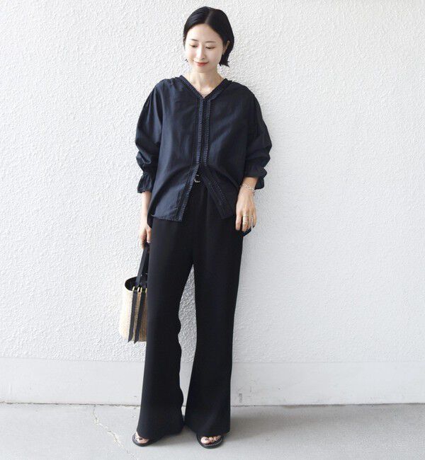 SHIPS for women「堀田茜&times;SHIPS:〈手洗い可能〉ダブルクロス ベルト 付き パンツ」|その他|