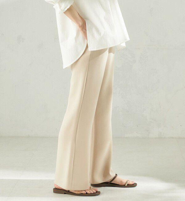 SHIPS for women「堀田茜&times;SHIPS:〈手洗い可能〉ダブルクロス ベルト 付き パンツ」|その他|ベージュ